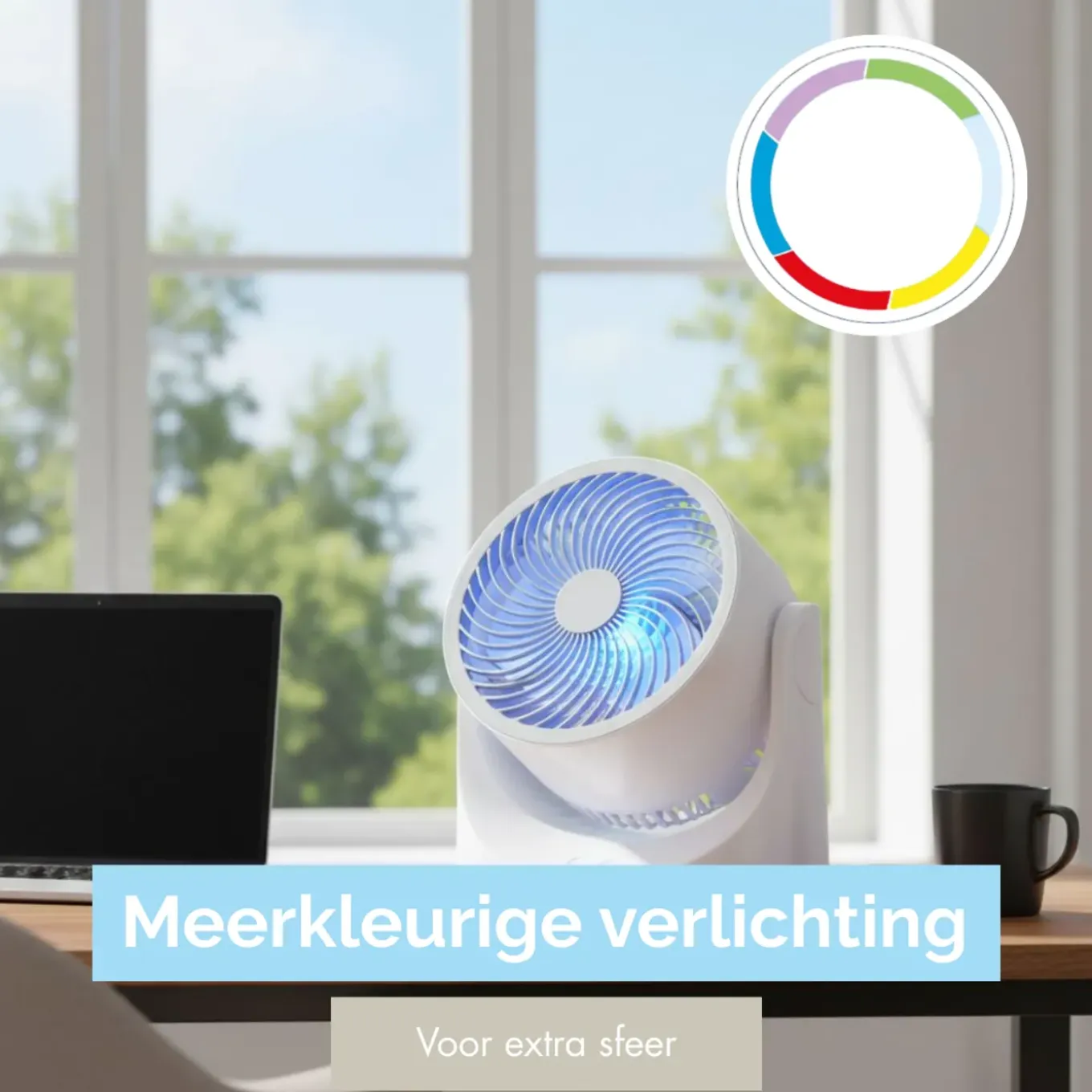 Mini Tafelventilator Met Koelelement - Verstelbaar