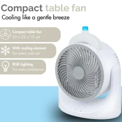 Mini Tafelventilator Met Koelelement - Verstelbaar