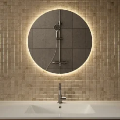 Mirlux Ronde Badkamerspiegel - 60 Cm - Frameloos - Anti-condens - 3 Dimbare Lichtstanden