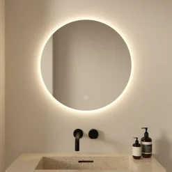 Mirlux Ronde Badkamerspiegel - 60 Cm - Frameloos - Anti-condens - 3 Dimbare Lichtstanden