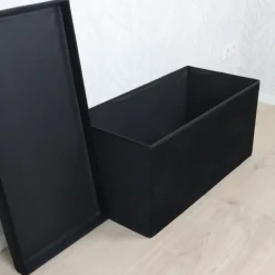 MISOU Opbergbox Met Bank Velvet Zwart Opbergbank Poef Met Opbergruimte Jaro