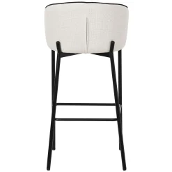 ML-Design Barkrukken Set Van 4 Beige 76 Cm Stoffen Barstoelen Met Rugleuning Voor Bar
