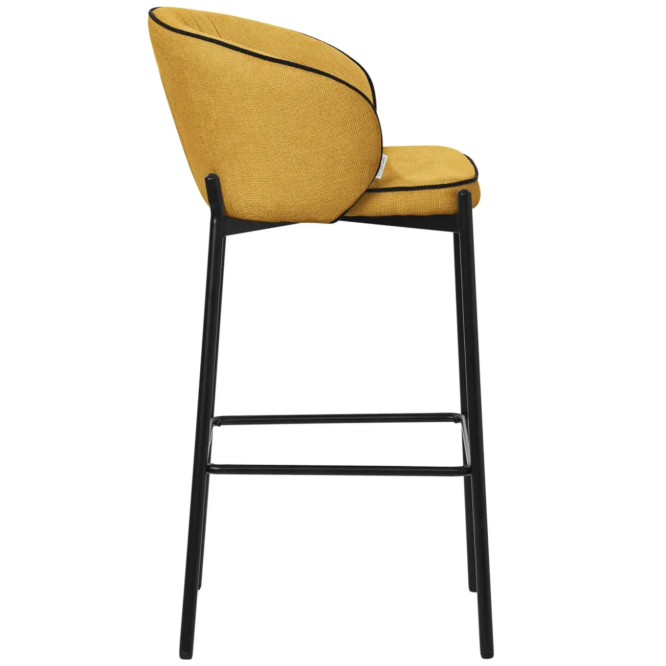 Ml-design Barkrukken Set Van 4 Mosterd 76 Cm Stoffen Barstoelen Met Rugleuning Voor Bar