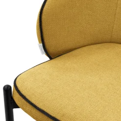 Ml-design Barkrukken Set Van 2 Mosterd 76 Cm Stoffen Barstoelen Met Rugleuning Voor Bar