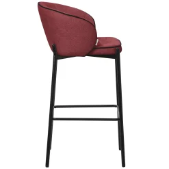Ml-design Barkrukken Set Van 2 Rood 76 Cm Stoffen Barstoelen Met Rugleuning Voor Bar