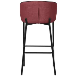 Ml-design Barkrukken Set Van 2 Rood 76 Cm Stoffen Barstoelen Met Rugleuning Voor Bar