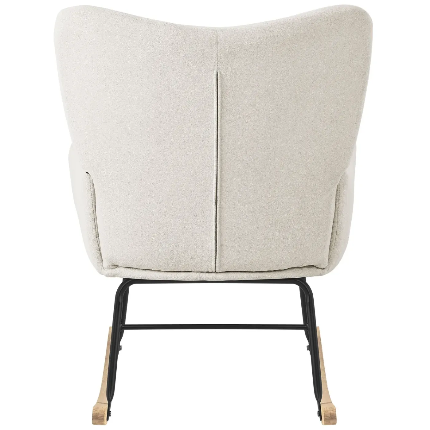 ML-Design beige schommelstoel, met badstof bekleding, stalen frame, houten poten