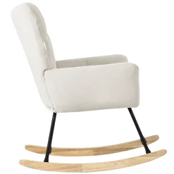 ML-Design beige schommelstoel, met badstof bekleding, stalen frame, houten poten