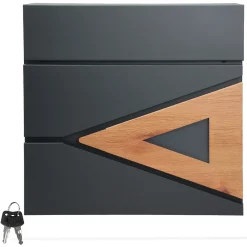 ML-Design Brievenbus 37x36.5x11 cm antraciet, brievenbus voor wandmontage