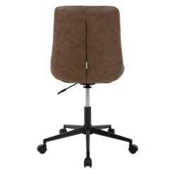 ML-Design bureaustoel, bruin,kunstlederen zitting, metalen frame, gestoffeerde stoel met rugleuning