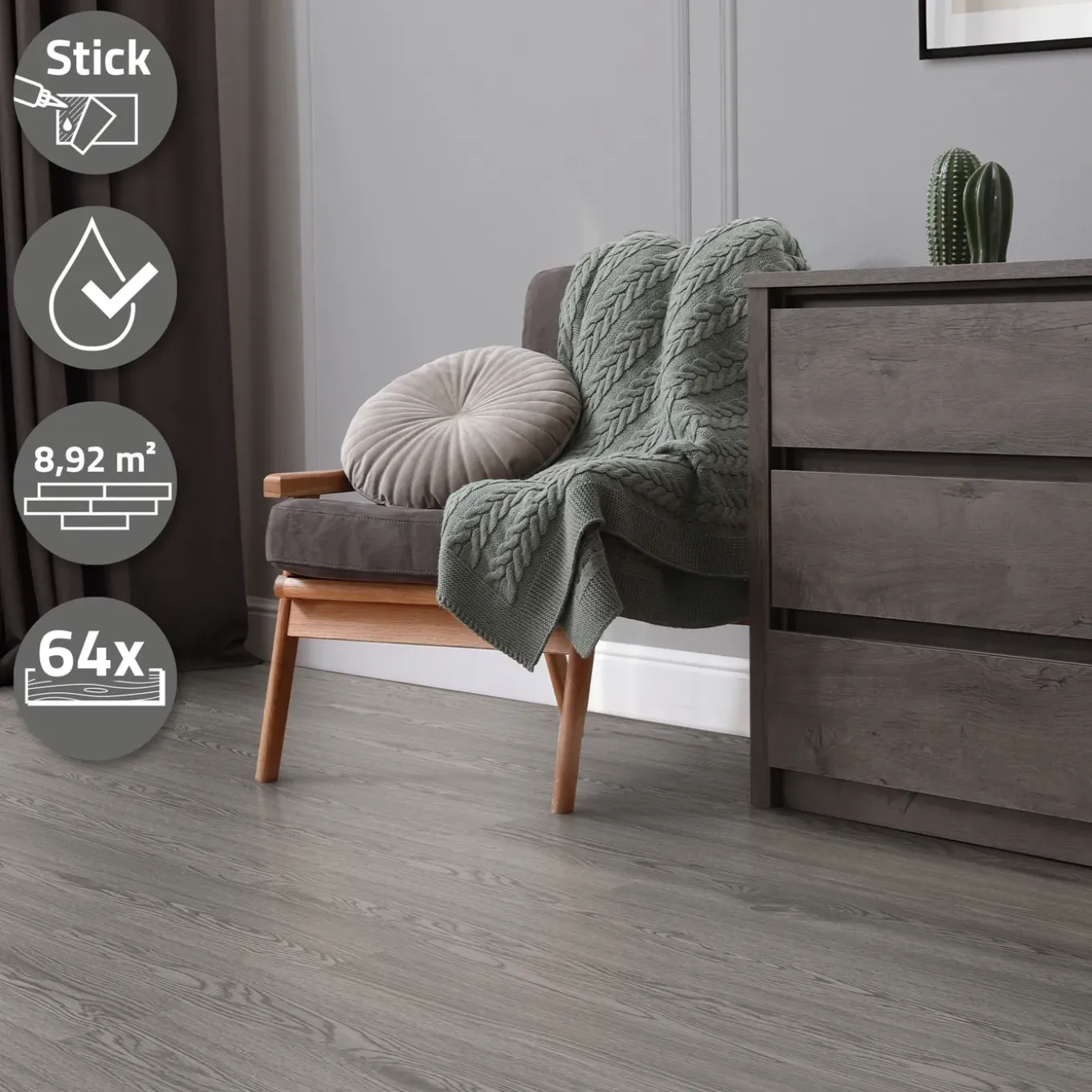 Ml-design Deluxe Pvc Vloer - Vinyl Planken - 91,5x15,3cm - Eik Grijs - 2mm - 8,92m²