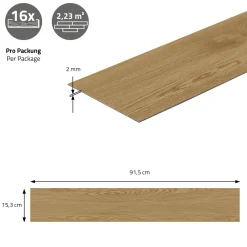 Ml-design Deluxe Pvc Vloer - Vinyl Planken - 91,5x15,3cm - Eik Natuurlijke - 2mm - 6,69m²