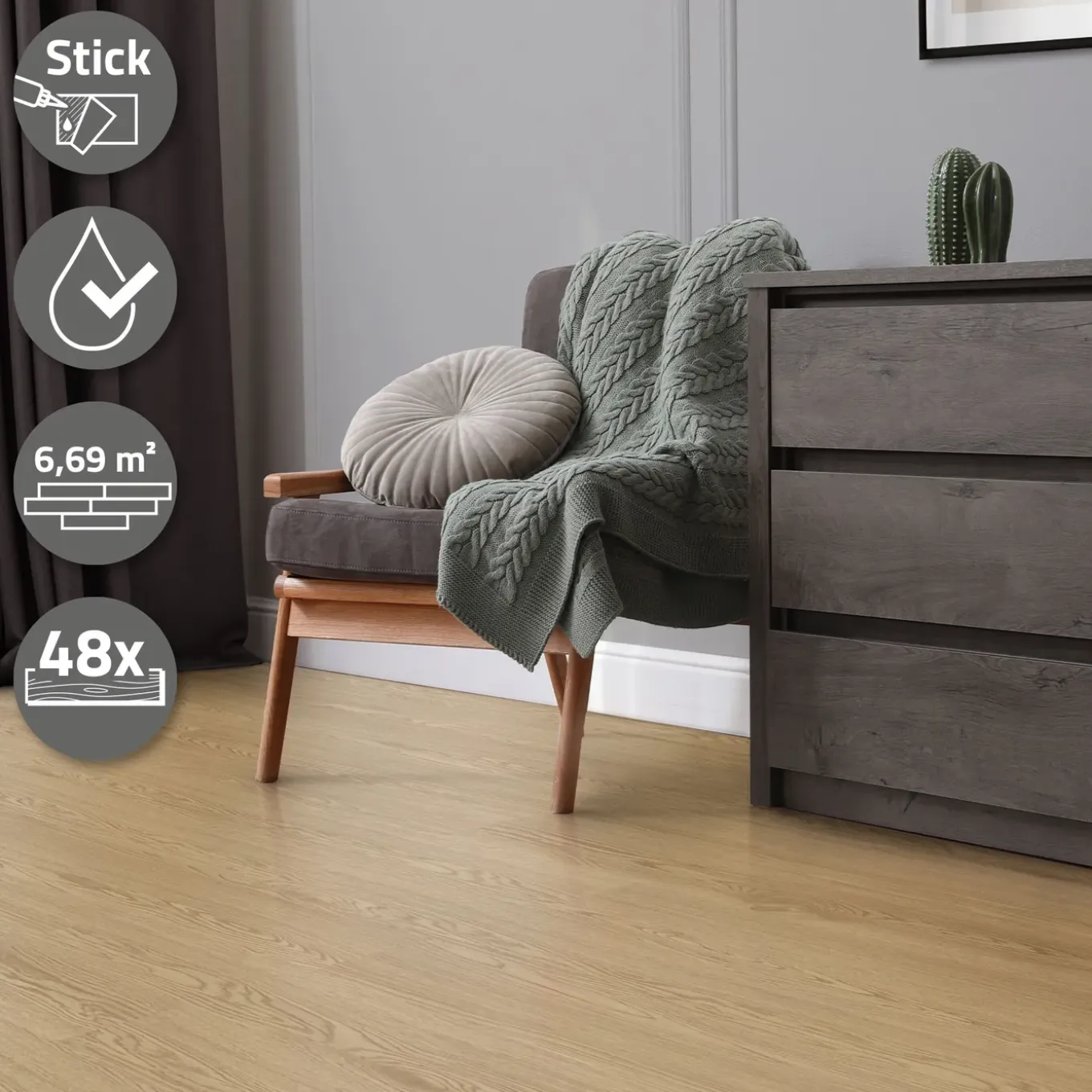 Ml-design Deluxe Pvc Vloer - Vinyl Planken - 91,5x15,3cm - Eik Natuurlijke - 2mm - 6,69m²