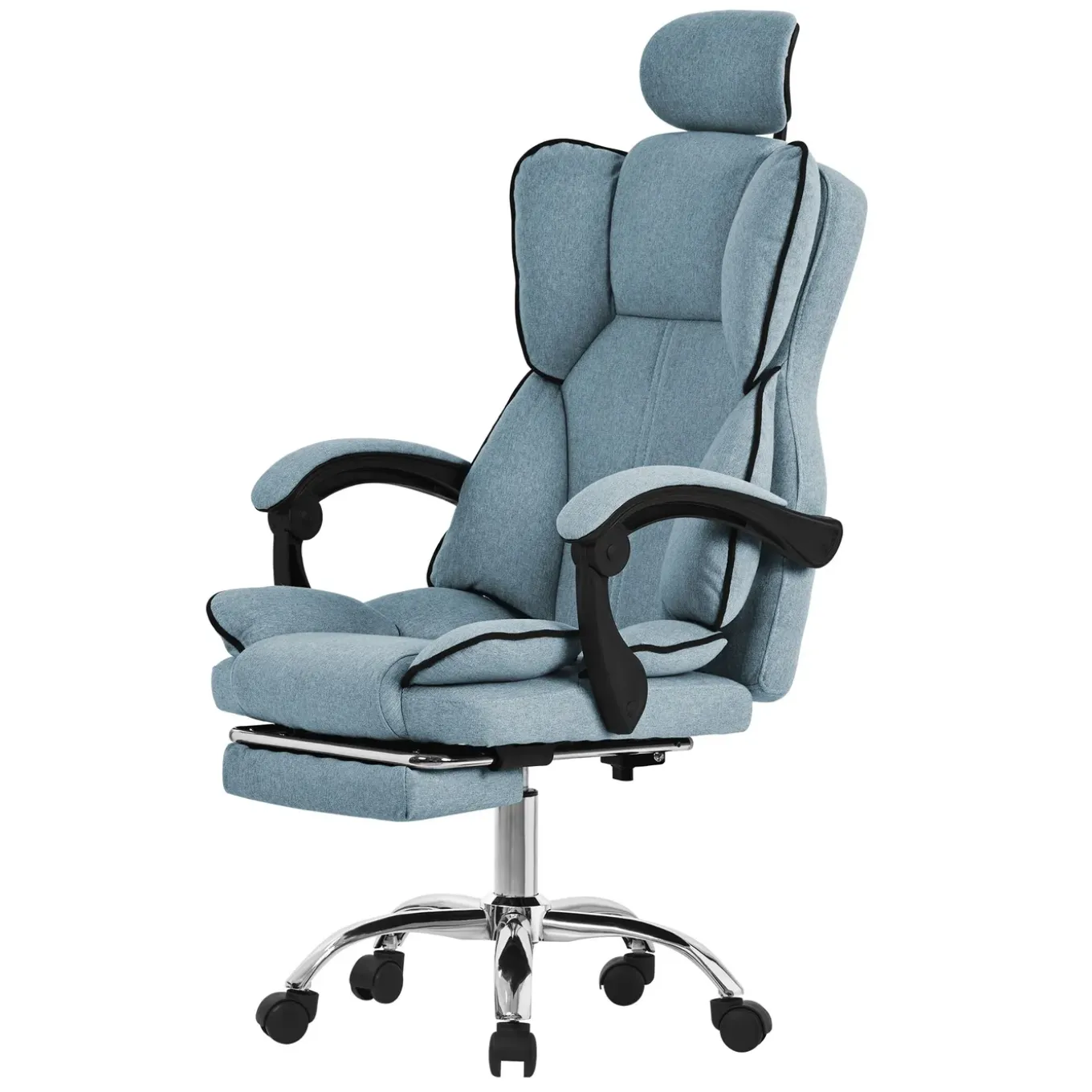 ML-Design ergonomische blauwe bureaustoel, in hoogte verstelbare bureaustoel