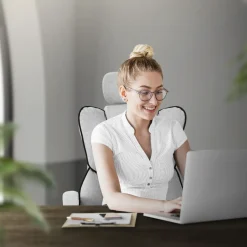 ML-Design ergonomische bureaustoel, lichtgrijs, in hoogte verstelbare bureaustoel