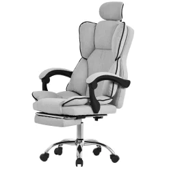 ML-Design ergonomische bureaustoel, lichtgrijs, in hoogte verstelbare bureaustoel