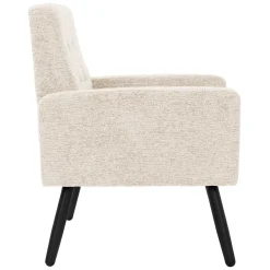 Ml-design - Fauteuil Stoel - Beige - Gevlochten Bekleding Stalen Frame 150 Kg Voor Relax