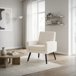 Ml-design - Fauteuil Stoel - Beige - Gevlochten Bekleding Stalen Frame 150 Kg Voor Relax