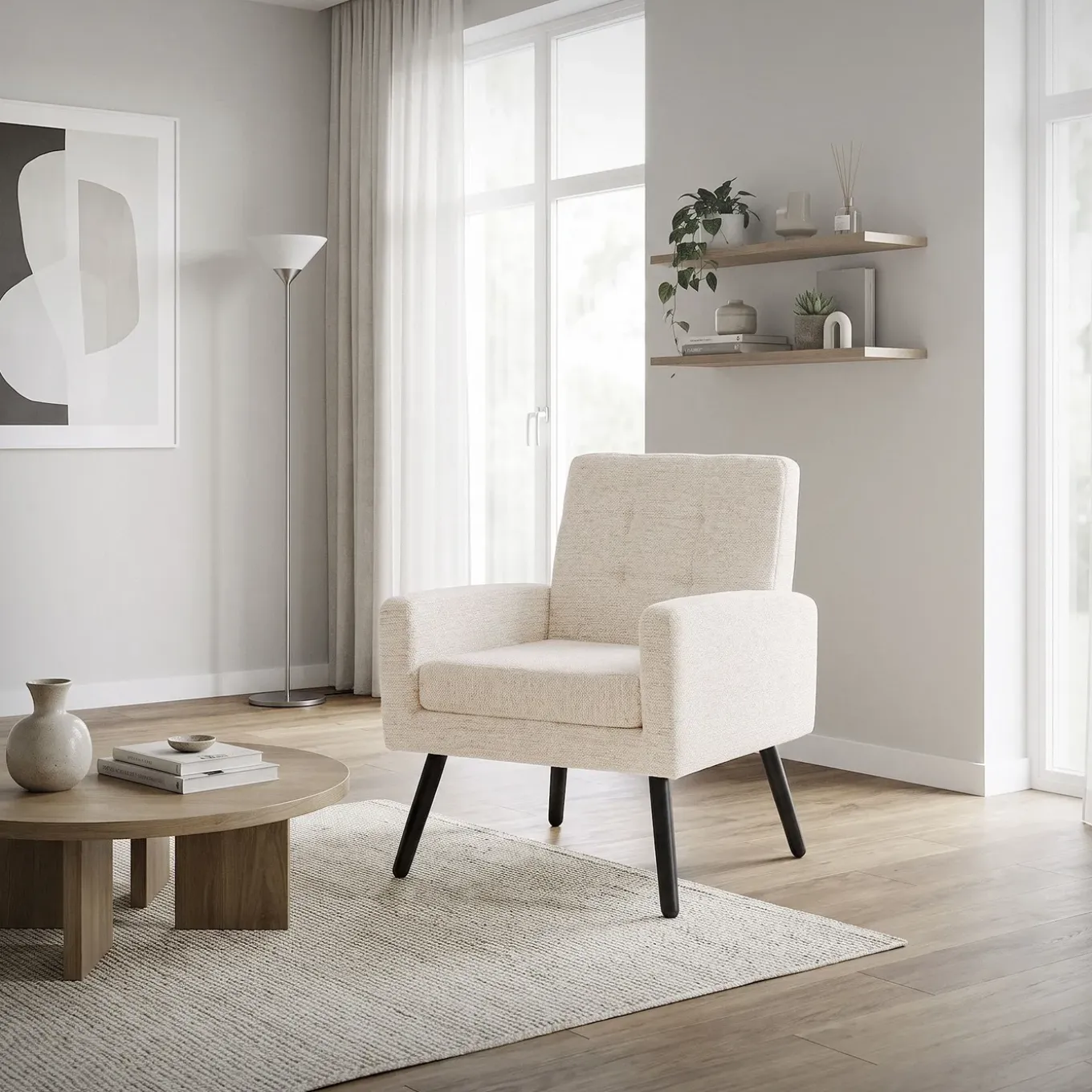 Ml-design - Fauteuil Stoel - Beige - Gevlochten Bekleding Stalen Frame 150 Kg Voor Relax