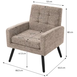 ML-Design - Fauteuil Stoel - Bruin - Gevlochten Bekleding Stalen Frame 150 Kg Voor Relax