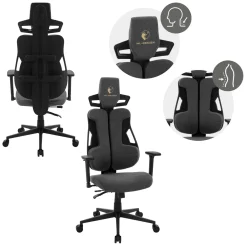 Ml-design Gamingstoel Ergonomische Stof Grijs Met 3d Armleuningen Hoofdsteun Lendensteun