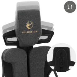Ml-design Gamingstoel Ergonomische Stof Grijs Met 3d Armleuningen Hoofdsteun Lendensteun