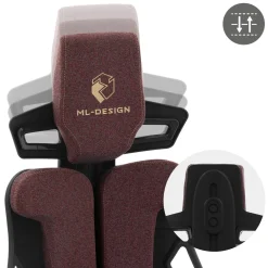 ML-Design Gaming Stoel Ergonomische Stof Rood Met 3d Armleuningen Hoofdsteun Lendensteun
