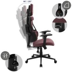 ML-Design Gaming Stoel Ergonomische Stof Rood Met 3d Armleuningen Hoofdsteun Lendensteun