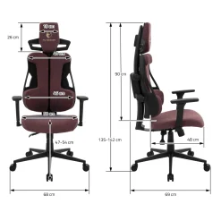 ML-Design Gaming Stoel Ergonomische Stof Rood Met 3d Armleuningen Hoofdsteun Lendensteun