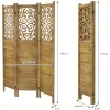 ML-Design Kamerscherm Tokio 3-delig 170x121cm Naturel Hout Opvouwbaar Vrijstaand Binnen