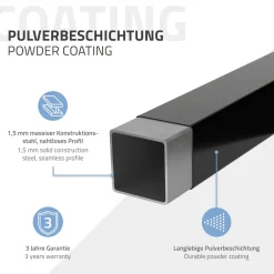 ML-Design Kledingstang Rechthoekig, D12 x B110 cm, Zwart, Roestvrij staal, U-vormig