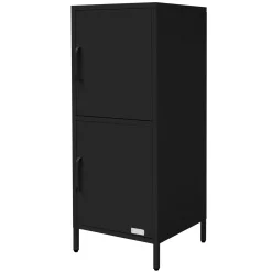 Ml-design Metalen Archiefkast Staal Zwart 40x101,5x40 Cm Kantoorkast 2 Deuren Legplanken