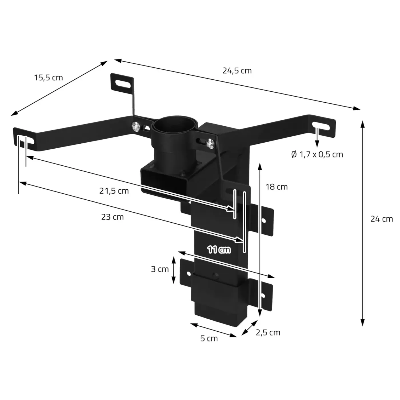 ML-Design muurbevestiging voor Amerikaanse brievenbus, zwart, 24,5x15,5x24 cm, gemaakt van metaal