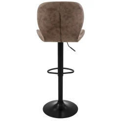 ML-Design Set van 4 Barkruk, bekleding kunstleer, bruin, gestoffeerde barstoel