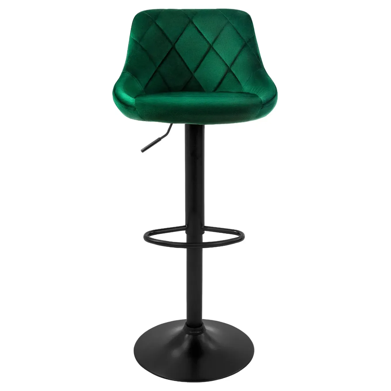 ML-Design Set van 4 Barkruk, fluwelen bekleding, groen, gestoffeerde barstoel