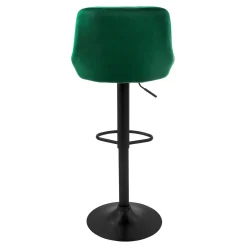 ML-Design Set van 4 Barkruk, fluwelen bekleding, groen, gestoffeerde barstoel
