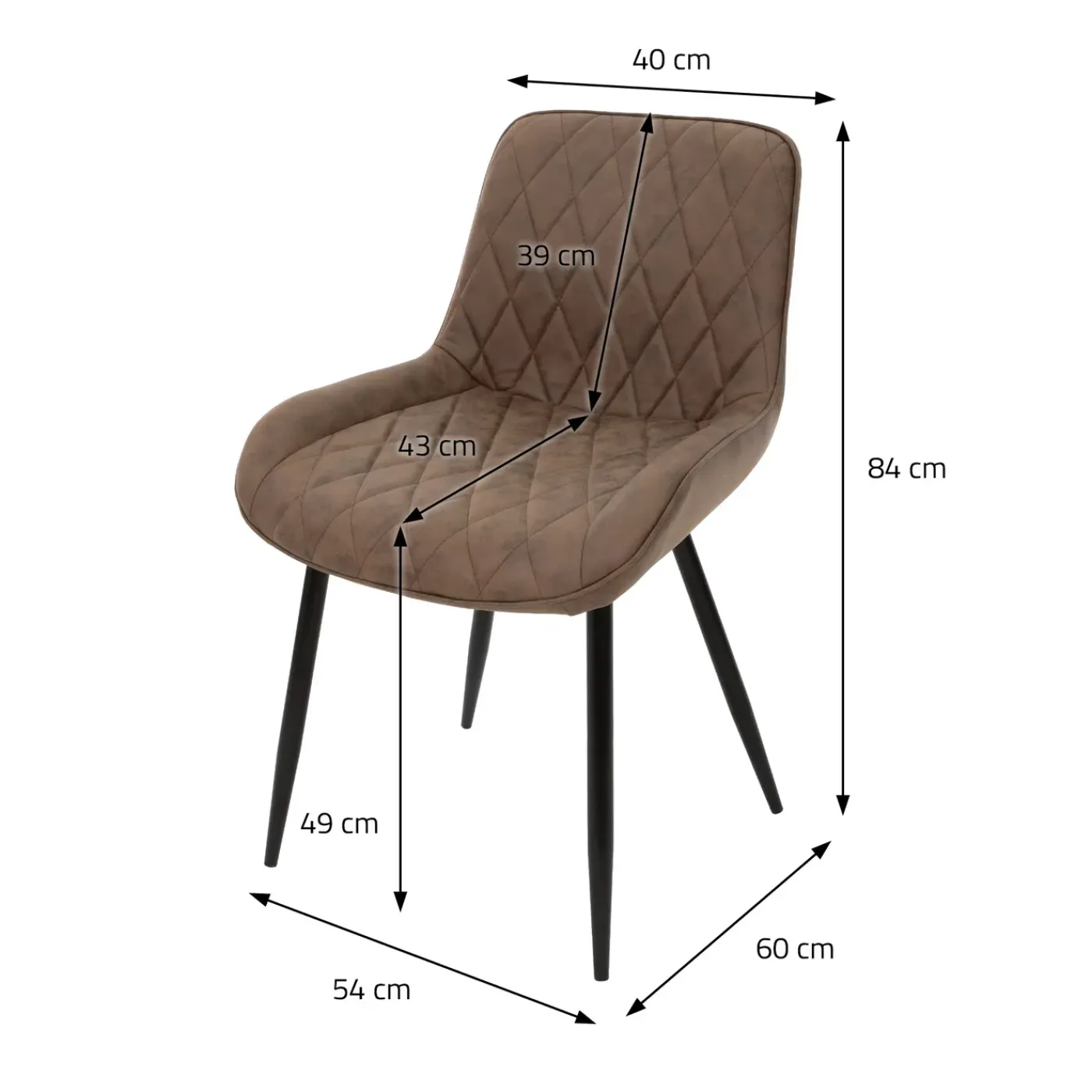 ML-Design Set van 6 Eetkamerstoelen met rugleuning en armleuningen, bruin