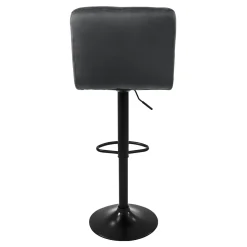 ML-Design Set van 4 fluwelen barkrukken, grijs, beklede stoel met rugleuning en voetsteunen