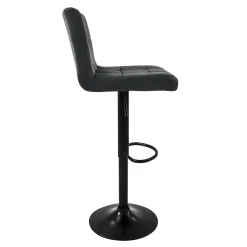 ML-Design Set van 4 fluwelen barkrukken, grijs, beklede stoel met rugleuning en voetsteunen