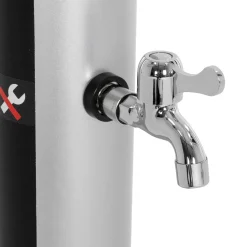 ML-Design Solar Douche 20 L 217cm Rond Met Voetdouche En Regendouchekop, Zilver-zwart, Warm Water