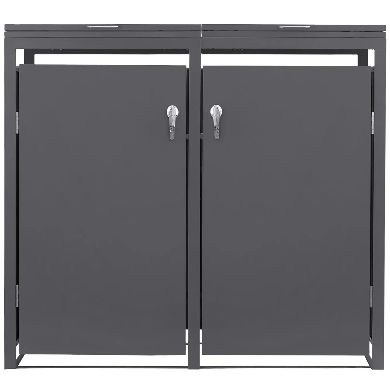 Ml-design Vuilnisbak Box 240l Voor 2 Afvalemmer 132x80x120 Cm Antraciet Staal