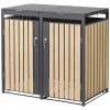 Ml-design Vuilnisbak 240l 132x80x120 Cm Antraciet Lariks Look Staal 2 Ton Weerbestendig