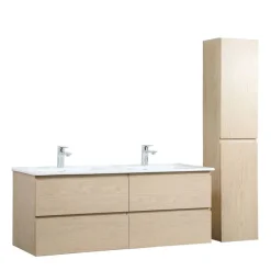 Mob-in - Hangend Meubelset Voor Wastafel - Sorrento - Eikendecor - 3-delig - 120 Cm
