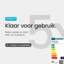 Modee Halogeen Insteeklamp G9 - 42w 630lm 2700k - Warm Wit Licht - Dimbaar - 5 Stuks