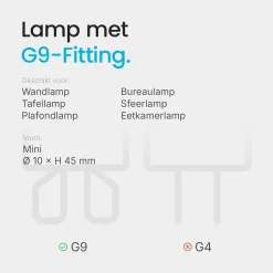 Modee Halogeen Insteeklamp G9 - 42w 630lm 2700k - Warm Wit Licht - Dimbaar - 5 Stuks