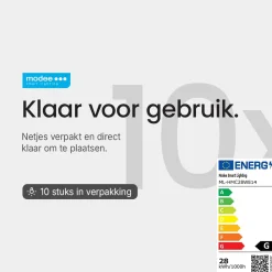 Modee Halogeenlamp E14 - 28w 370lm 2700k - Warm Wit Licht - Dimbaar - Globe - 10 Stuks