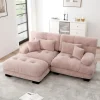 NO BRAND Modulaire Hoekbank - Cloud - Roze - Vintage Chenille - 220x145x81 Cm