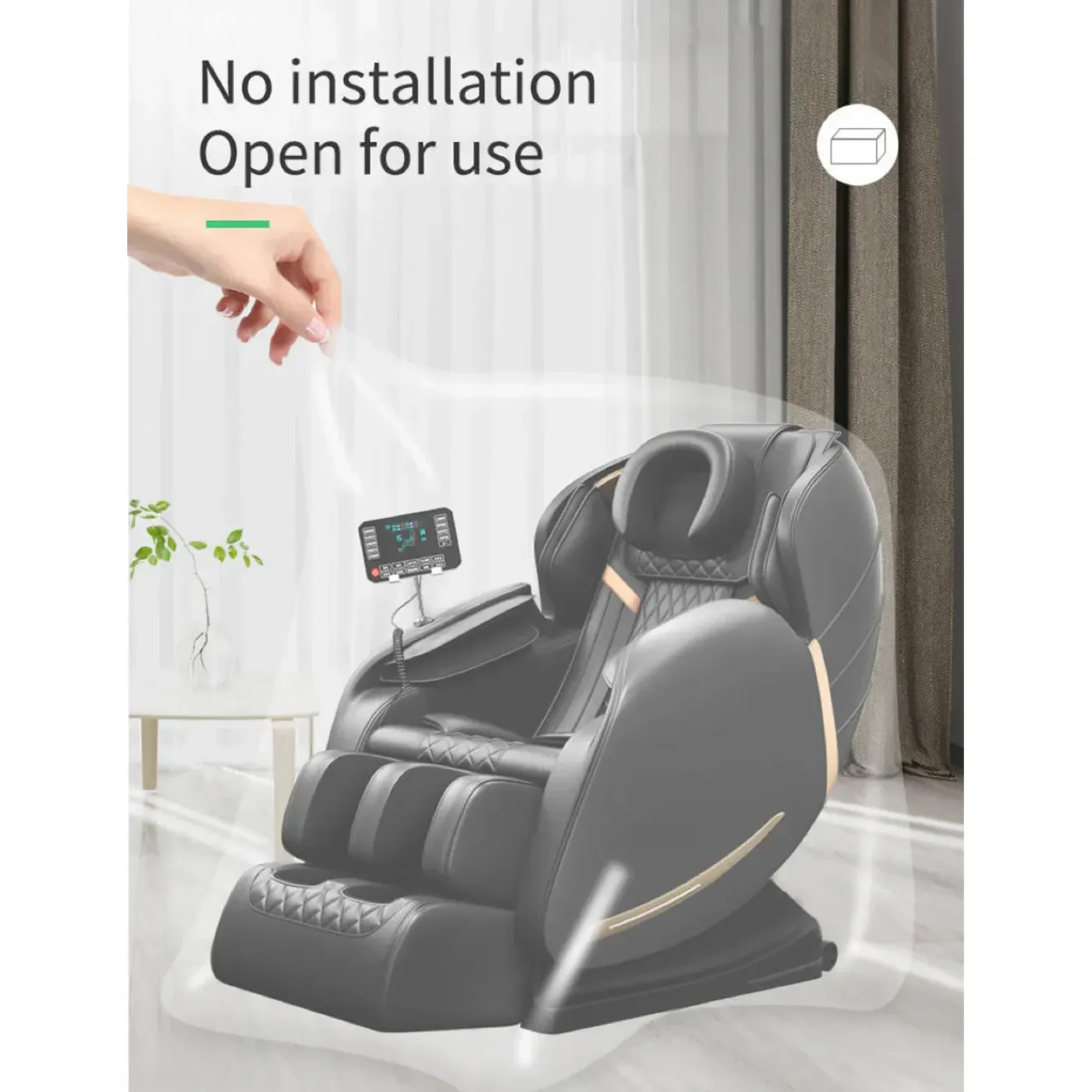 Molini Luxe Full Body Elektrische Massagestoel | Zero Gravity | Model Sensa | Zwart
