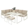 Monstershop Loungeset - Wit - Aluminium - L-vormig