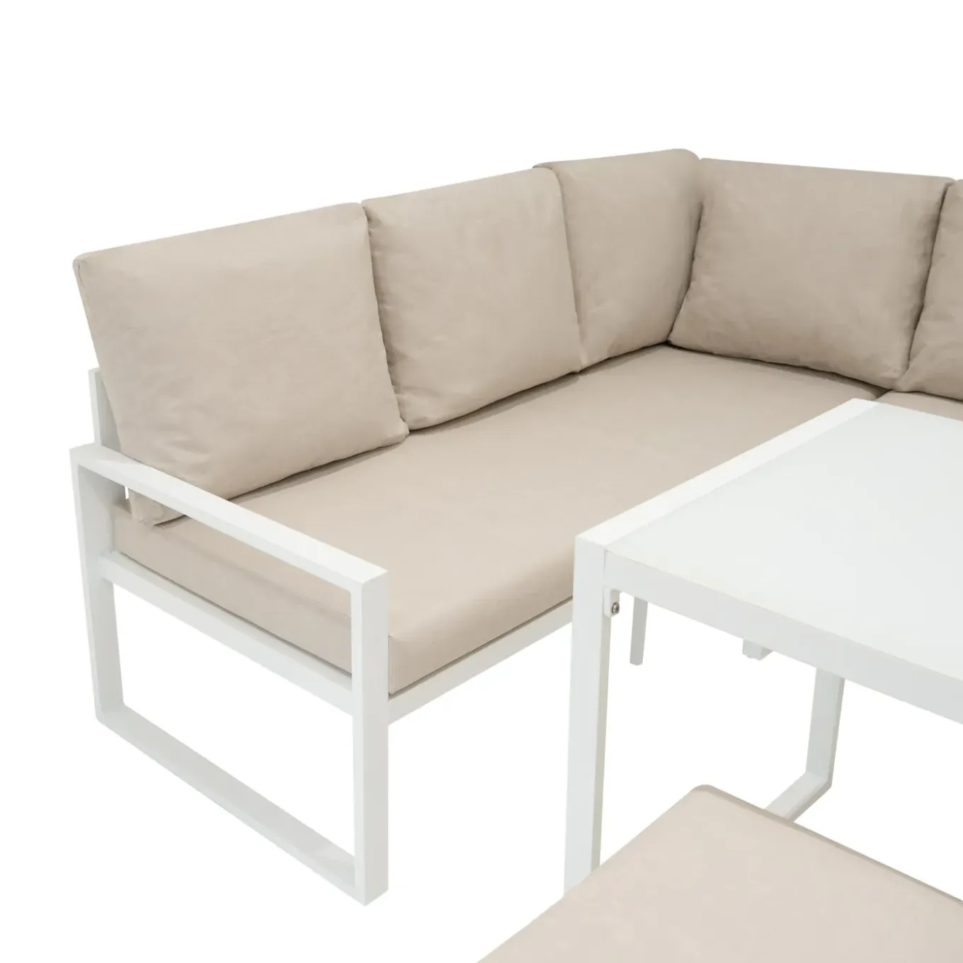 Monstershop Loungeset - Wit - Aluminium - L-vormig
